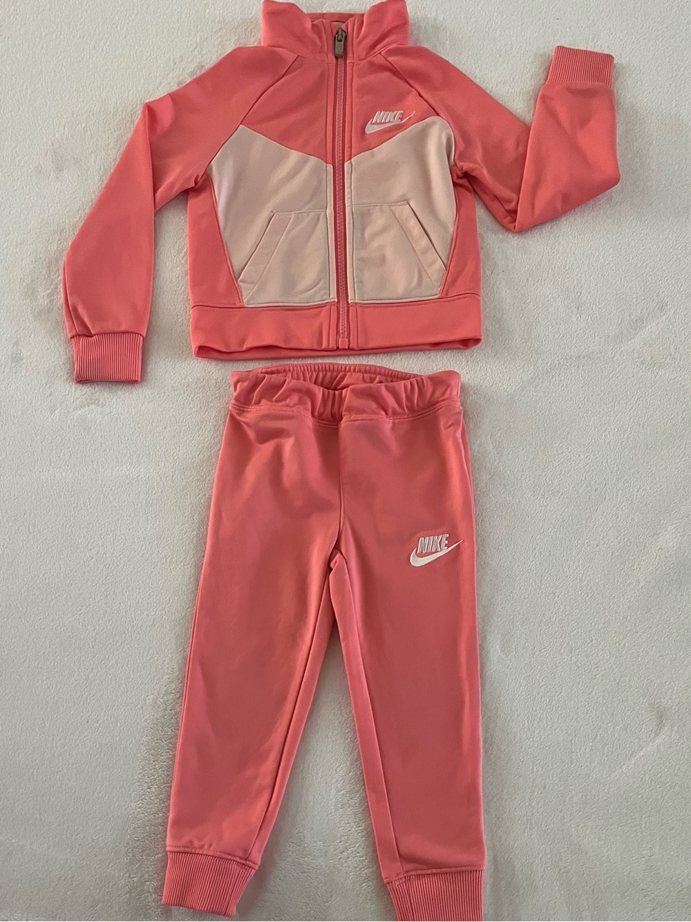 Nike Pink Coral Girls' Track Set Sweatpants & Jacket 2T